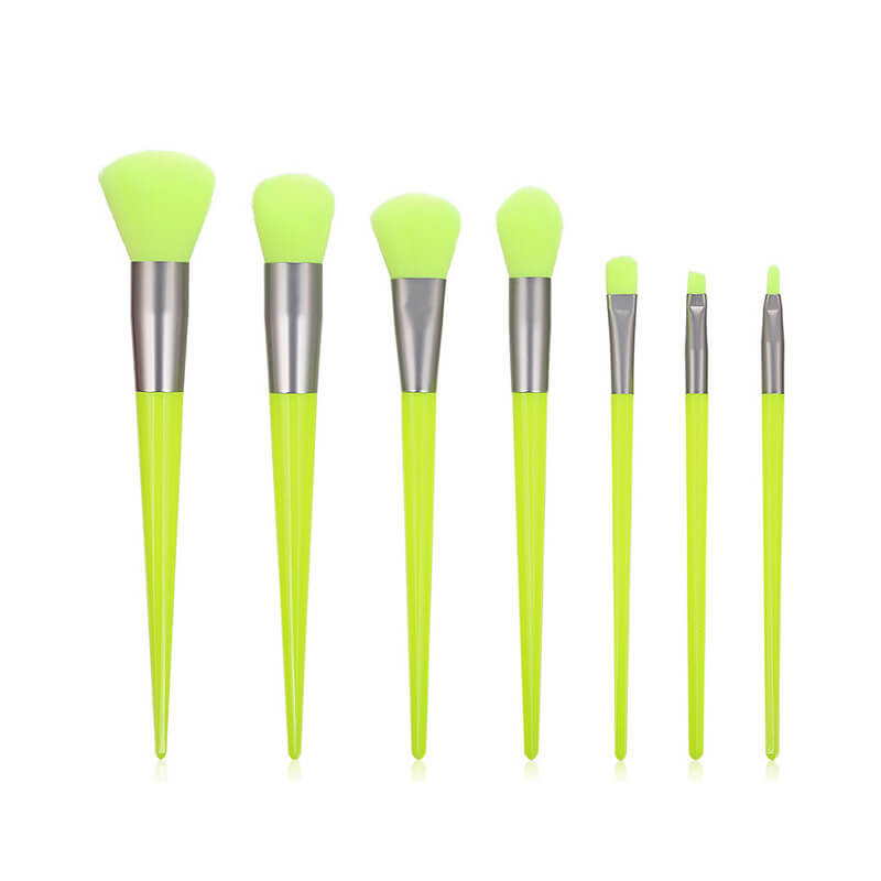 Neon makeup brush set